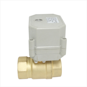 Small electric two-way brass ball valve