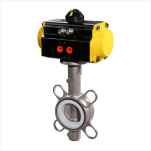 Stainless steel soft seal pneumatic butterfly valve