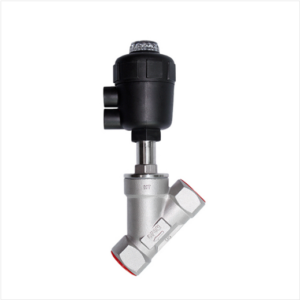 Plastic head stainless steel internal thread pneumatic angle seat valve