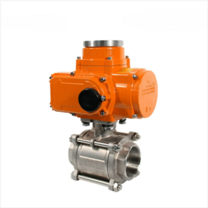 Waterproof electric three-piece threaded ball valve
