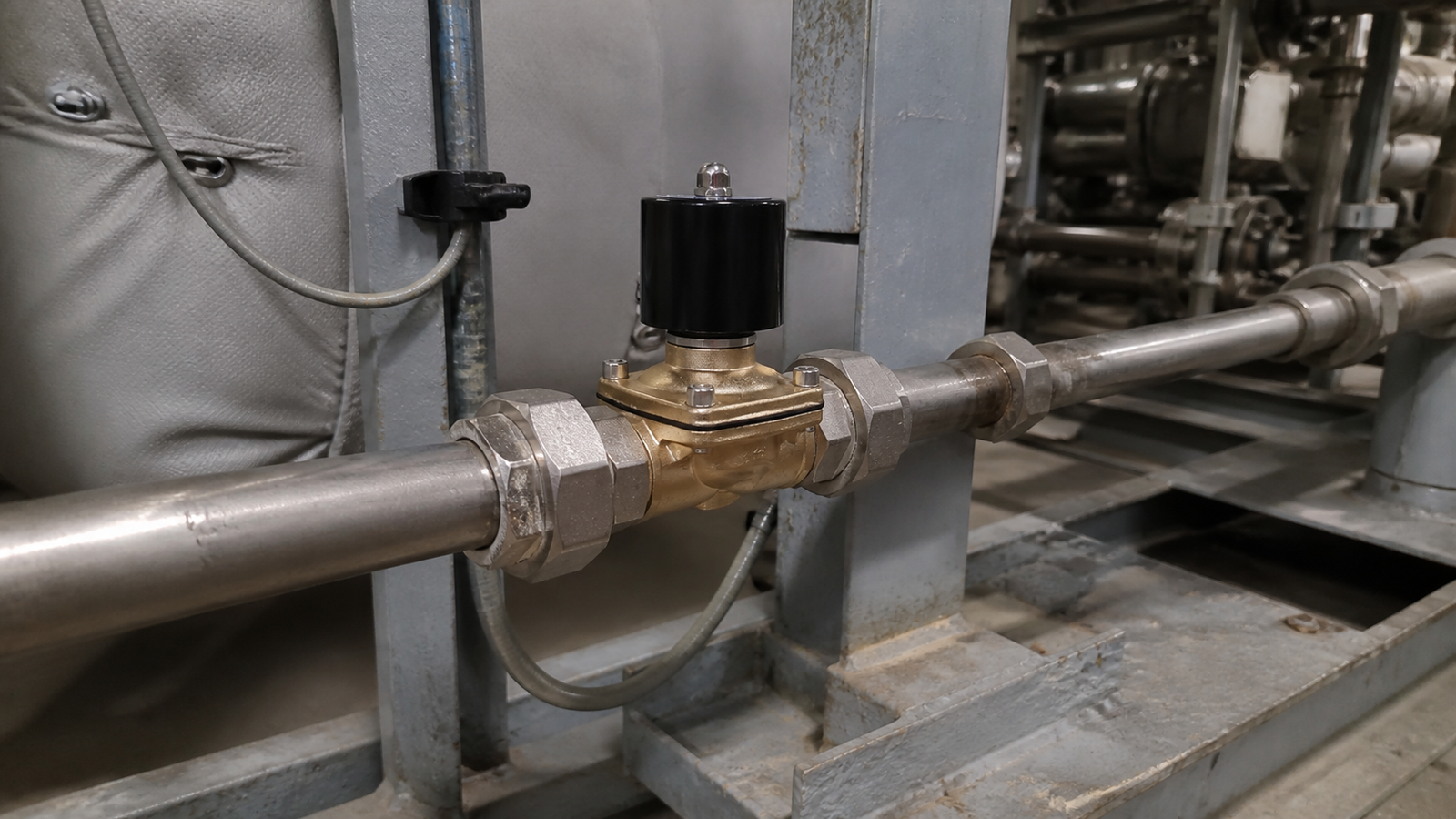 Industrial solenoid valves supporting automated flow control inside a process plant