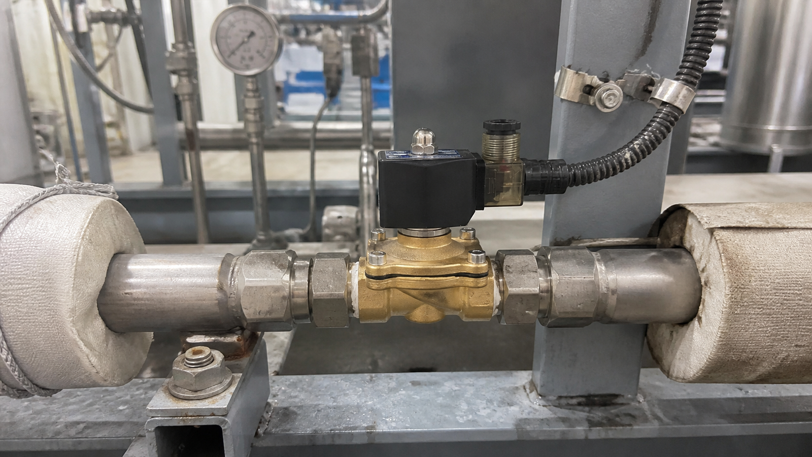 General industrial setting for solenoid valve care and maintenance