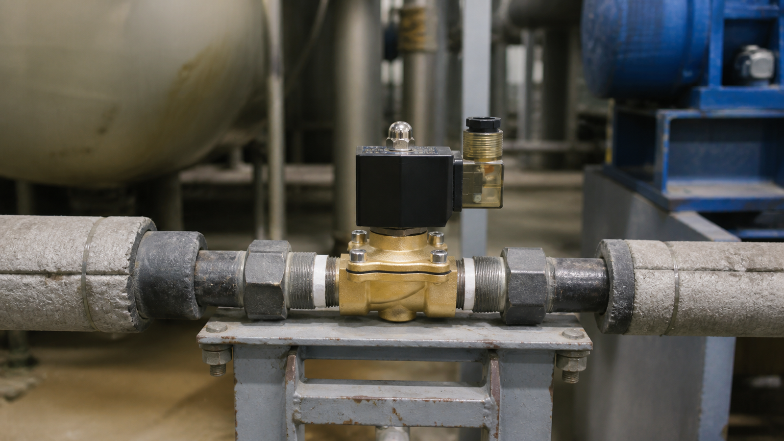 Industrial utility piping arranged for reliable valve operation