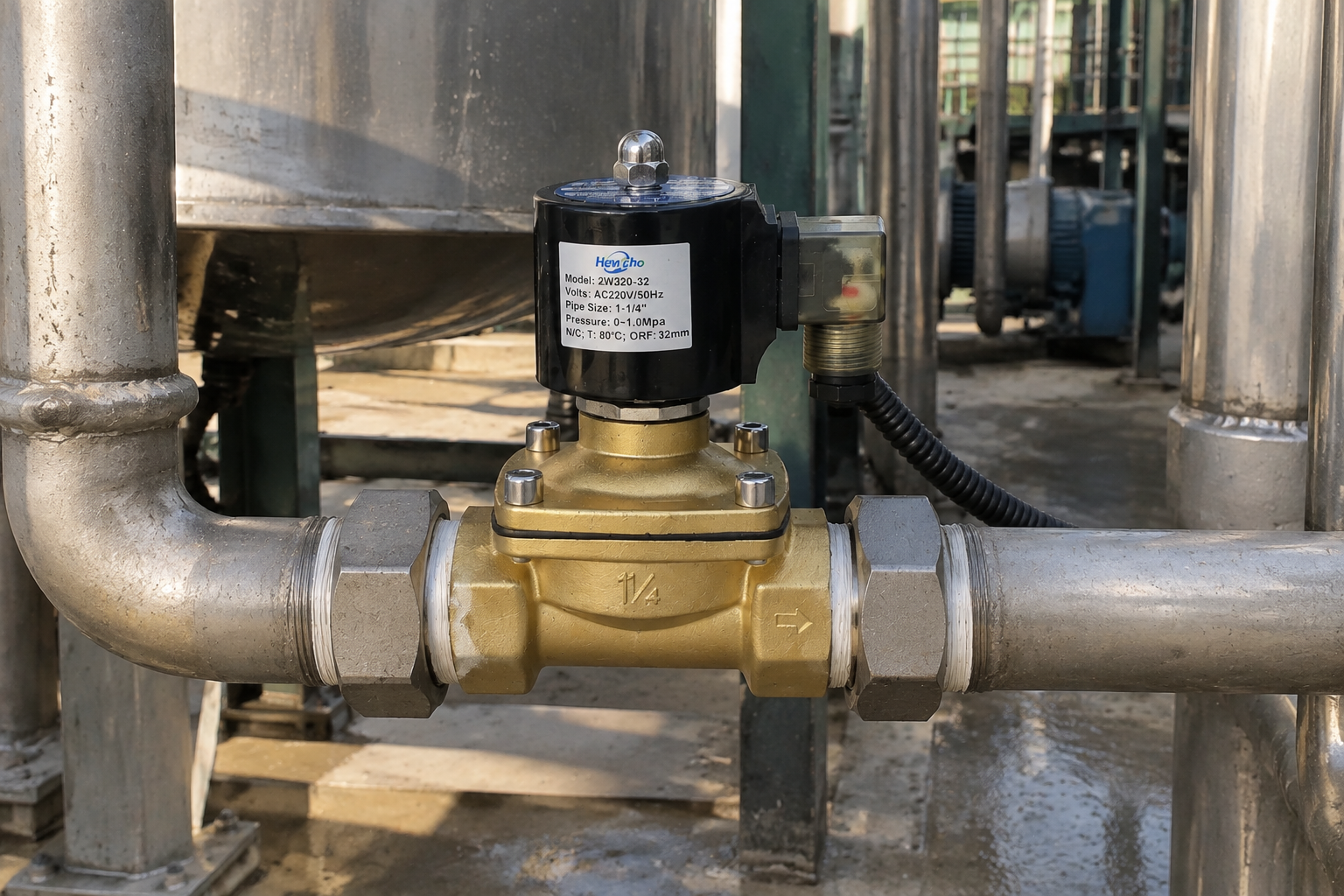 Industrial fluid equipment being checked for valve response