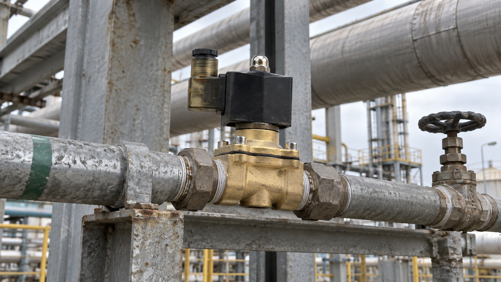 Industrial fluid control equipment prepared for a stable maintenance routine